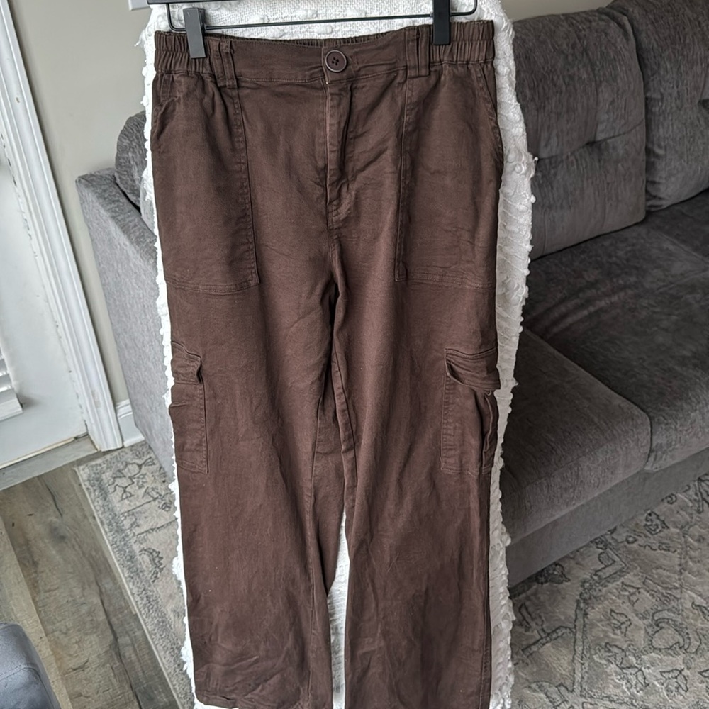 Brown straight leg cargo pants - CUTE
